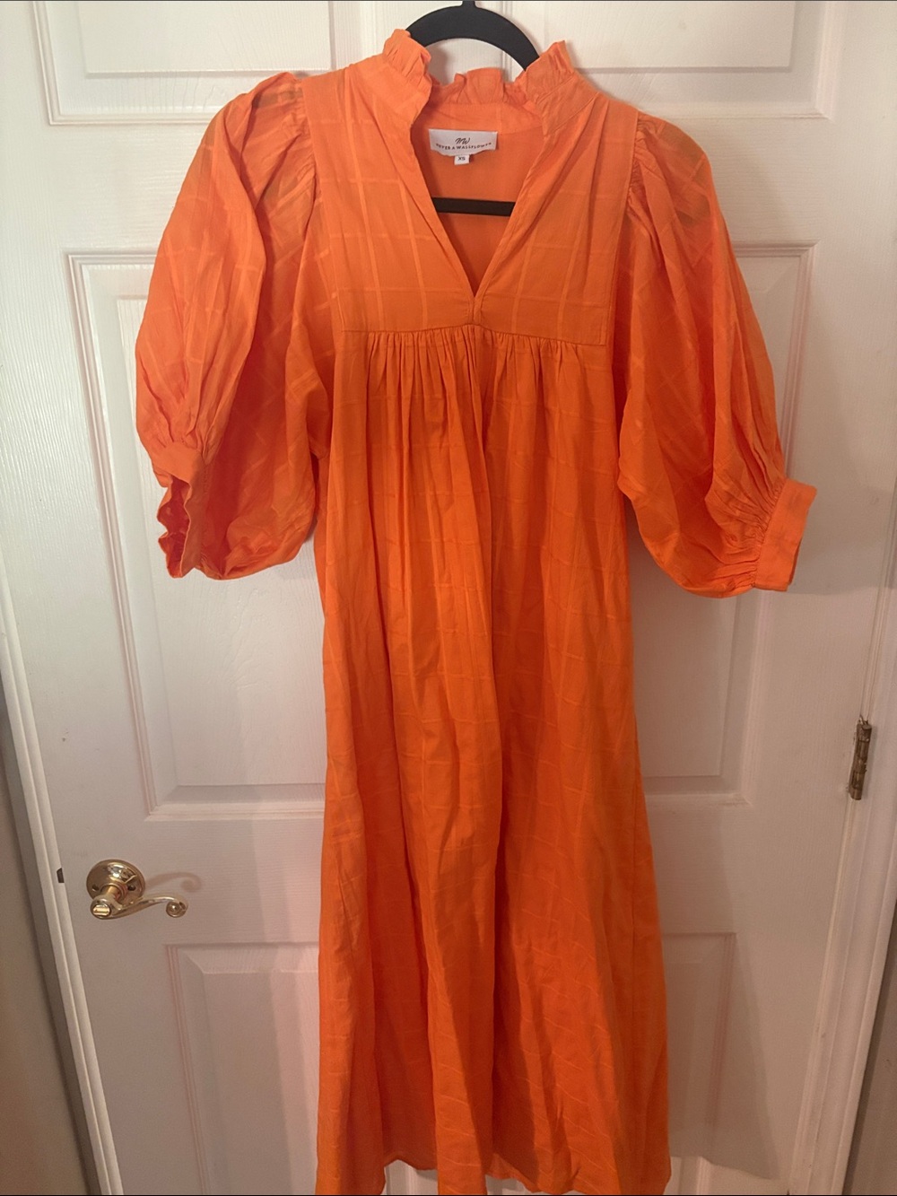 Wallflower Orange Puff-Sleeve Maxi Dress
